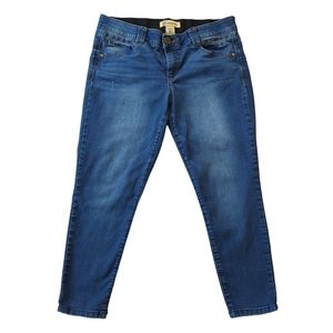 Democracy Ab Technology Mid Rise Cropped Skinny Jeans Tummy Control Stretch